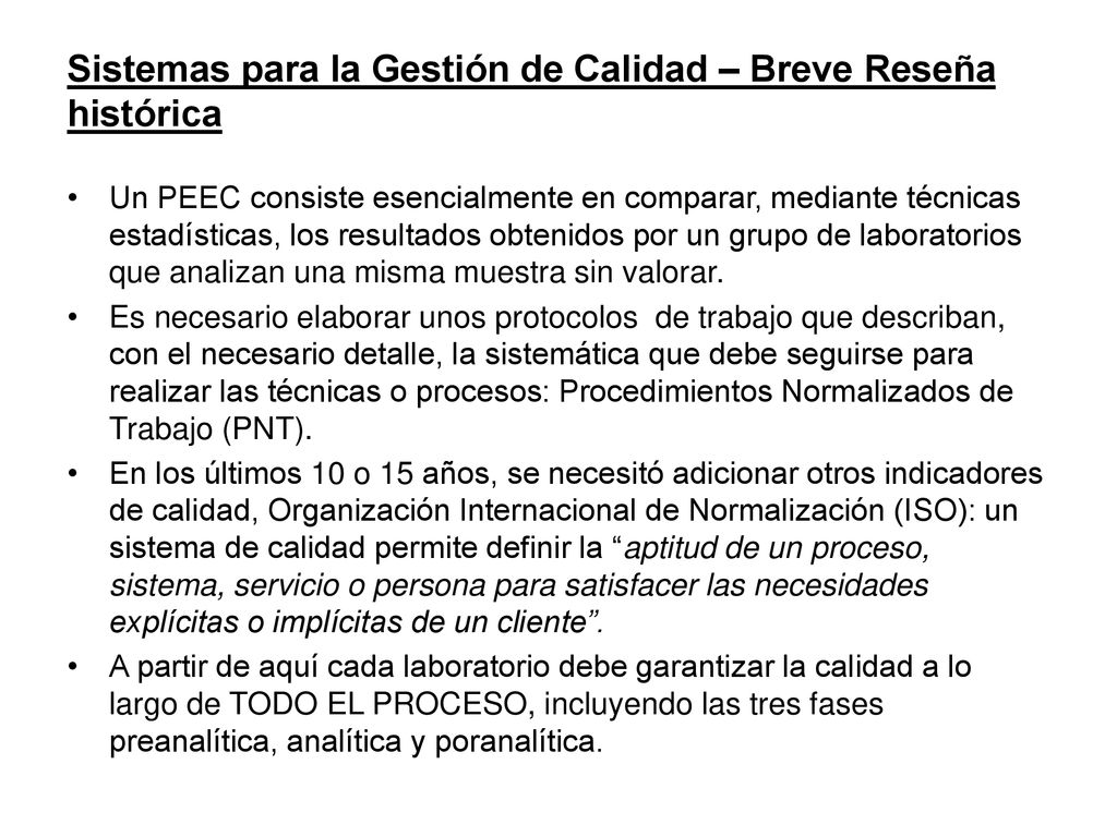 Sistemas para la Gestión de Calidad – Breve Reseña histórica
