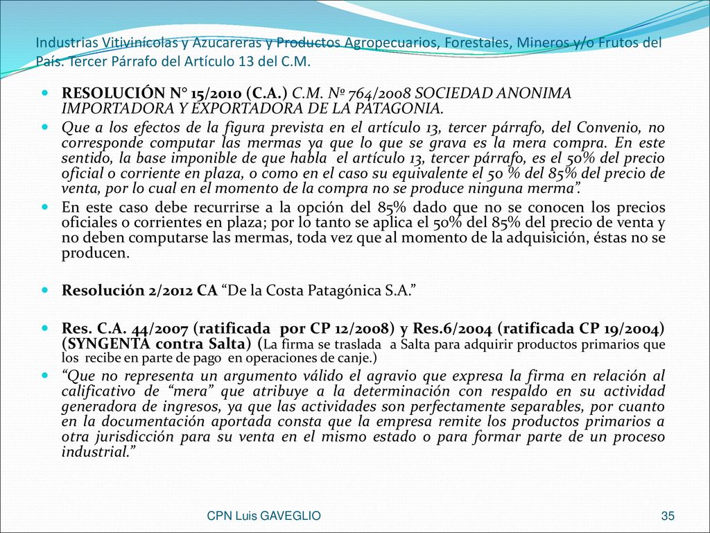 Resolución 2/2012 CA De la Costa Patagónica S.A.