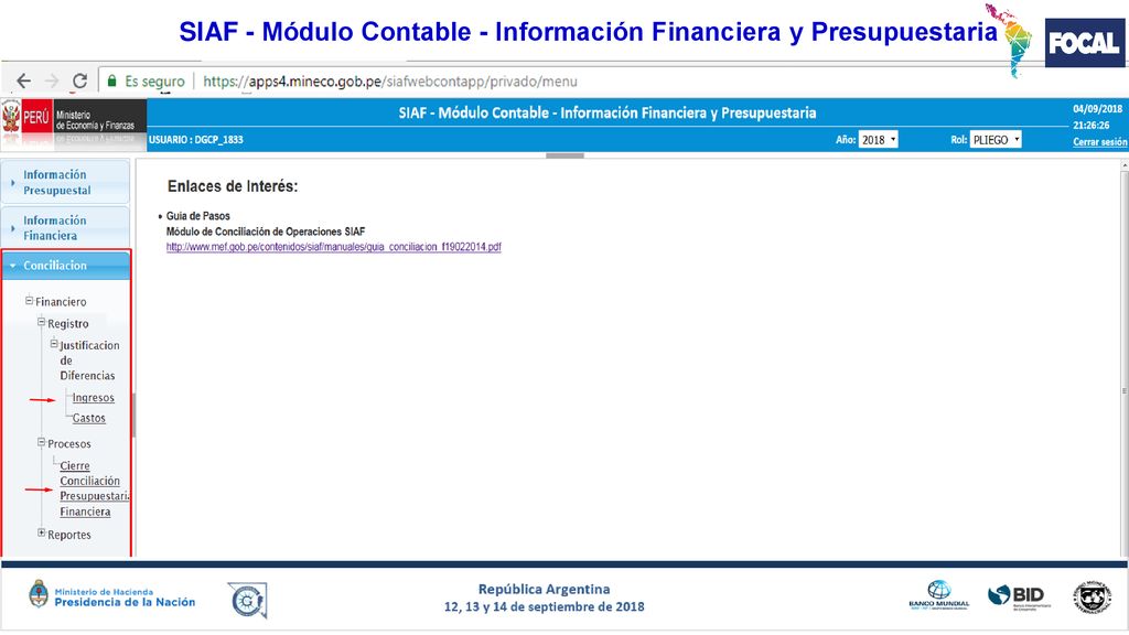SIAF - Módulo Contable - Información Financiera y Presupuestaria