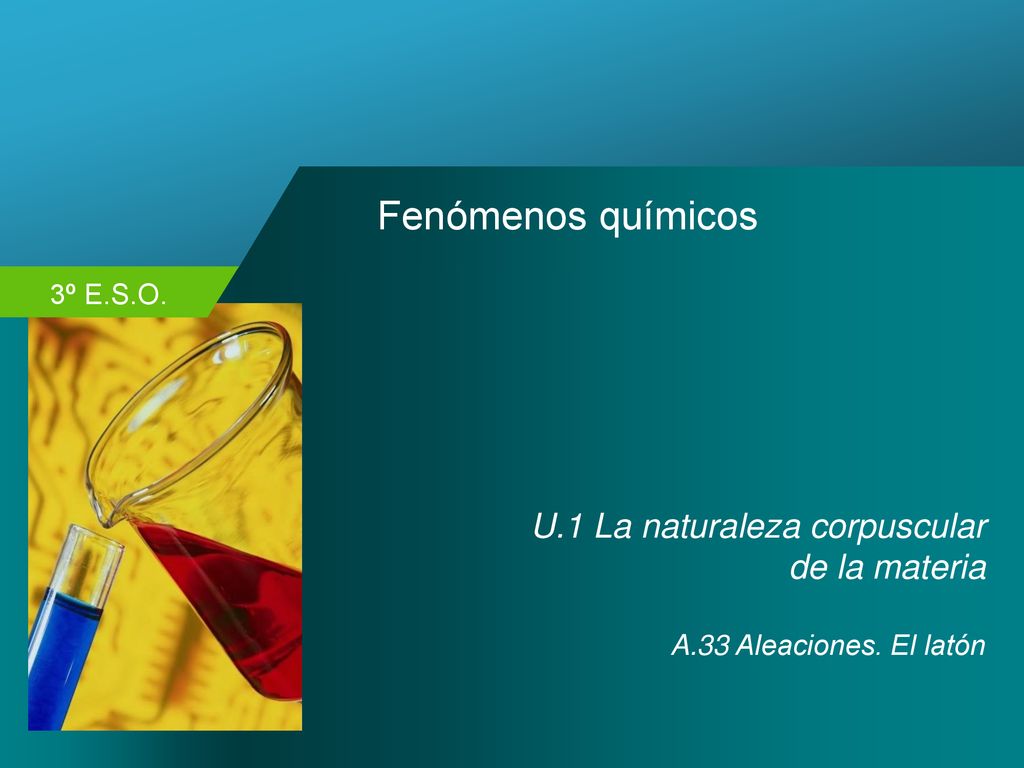 Fenómenos químicos U.1 La naturaleza corpuscular de la materia