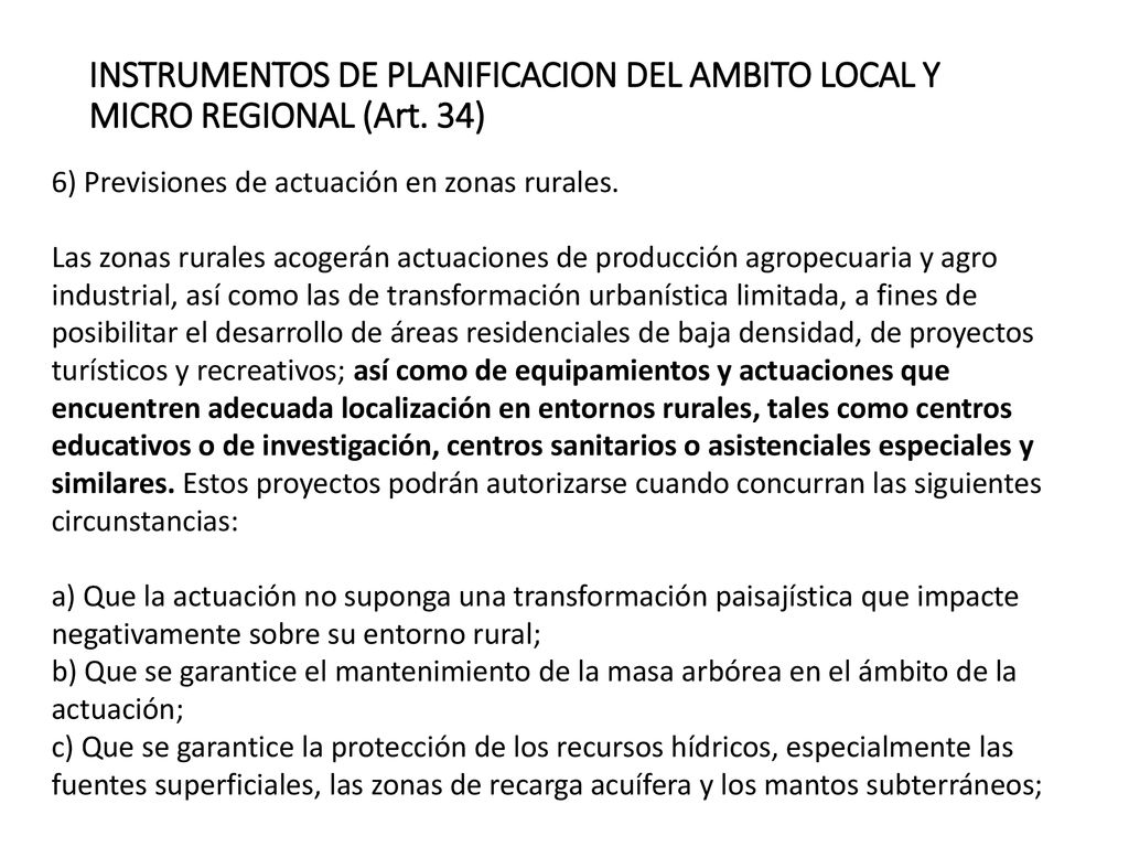 INSTRUMENTOS DE PLANIFICACION DEL AMBITO LOCAL Y MICRO REGIONAL (Art