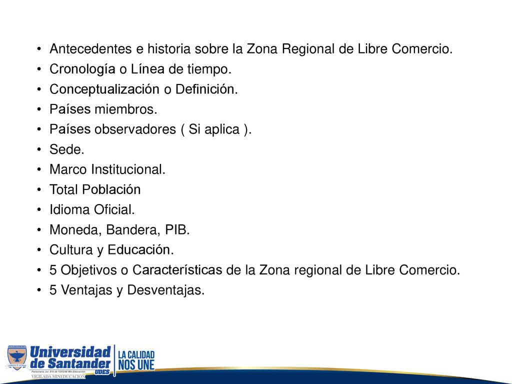 Antecedentes e historia sobre la Zona Regional de Libre Comercio.