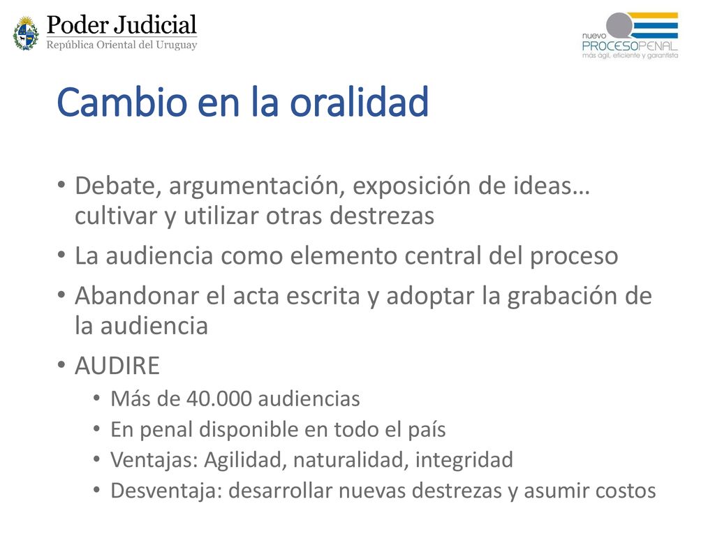 Cambio en la oralidad Debate, argumentación, exposición de ideas… cultivar y utilizar otras destrezas.