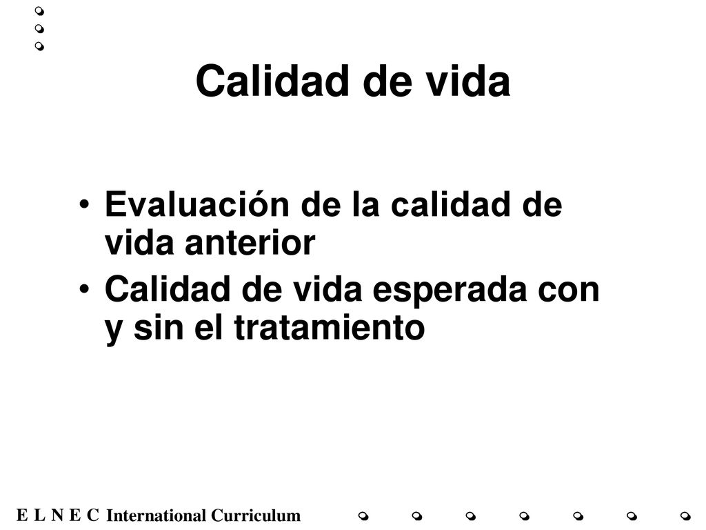 Calidad de vida Evaluación de la calidad de vida anterior