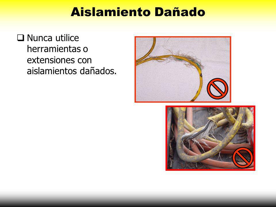 Aislamiento Dañado Nunca utilice herramientas o extensiones con aislamientos dañados.