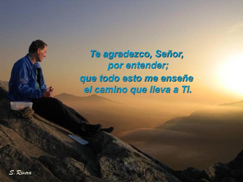 Te agradezco, Señor, por entender; que todo esto me enseñe el camino que lleva a Ti.