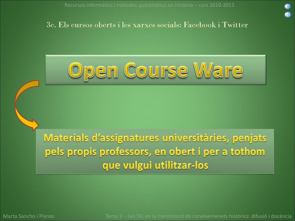 3c. Els cursos oberts i les xarxes socials: Facebook i Twitter