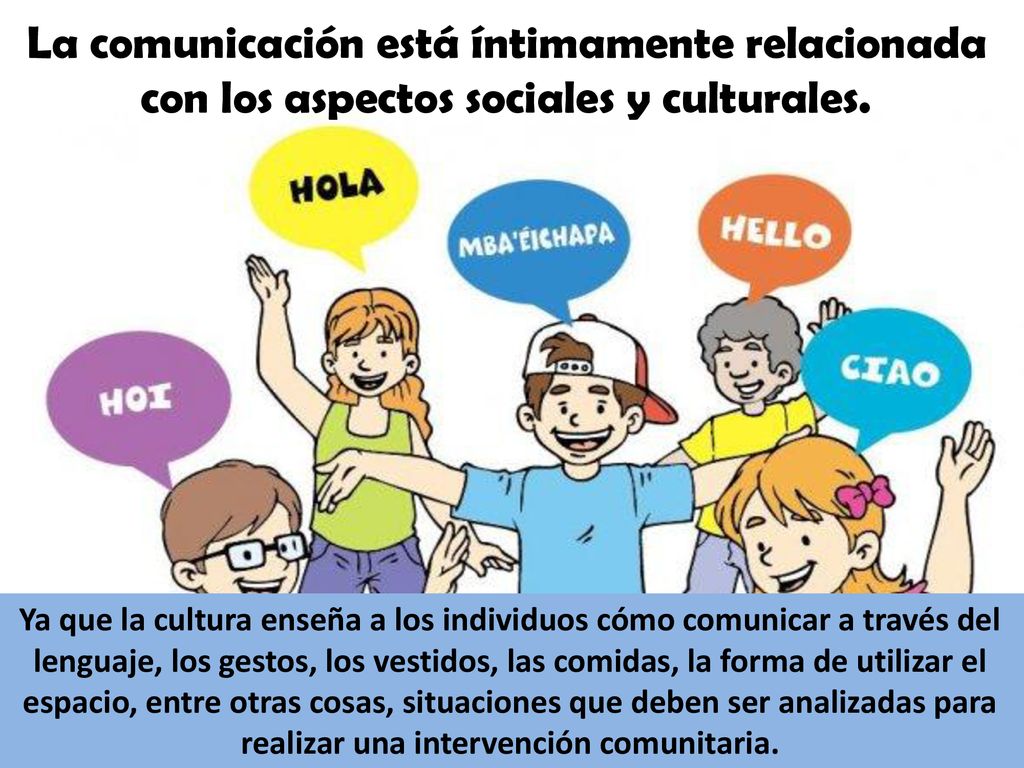 La comunicación está íntimamente relacionada con los aspectos sociales y culturales.