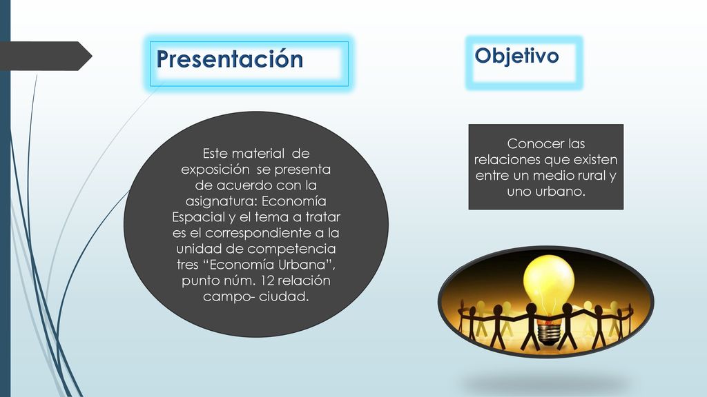 Conocer las relaciones que existen entre un medio rural y uno urbano.