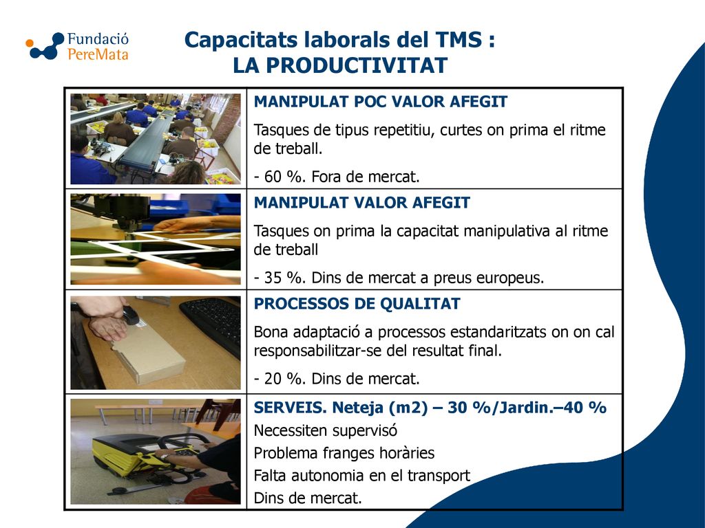 Capacitats laborals del TMS : LA PRODUCTIVITAT