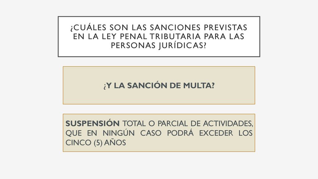 ¿CUÁLES SON LAS SANCIONES PREVISTAS EN LA LEY PENAL TRIBUTARIA PARA LAS personas jurídicas