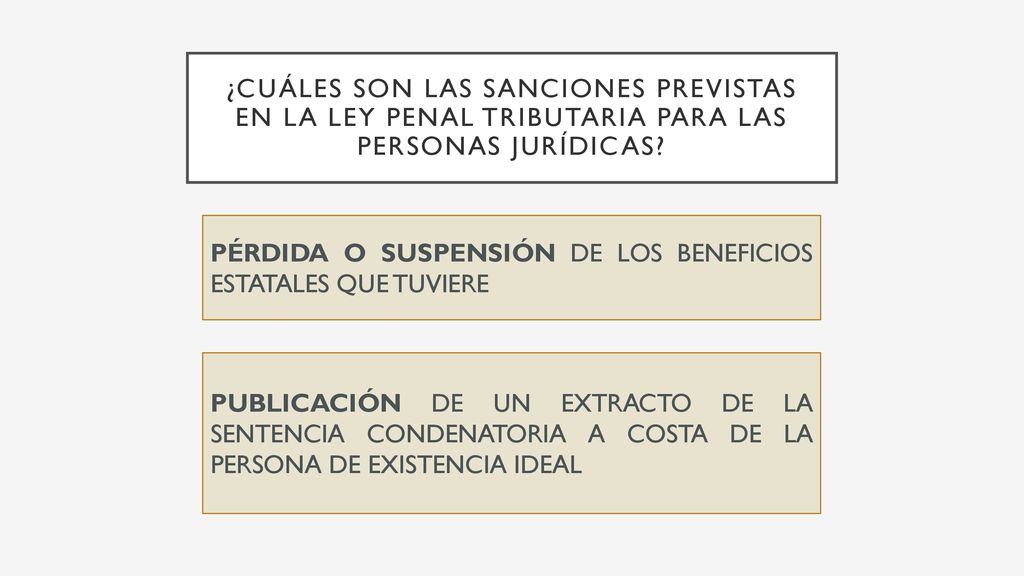 ¿CUÁLES SON LAS SANCIONES PREVISTAS EN LA LEY PENAL TRIBUTARIA PARA LAS personas jurídicas
