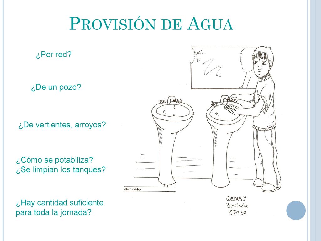Provisión de Agua ¿Por red ¿De un pozo ¿De vertientes, arroyos