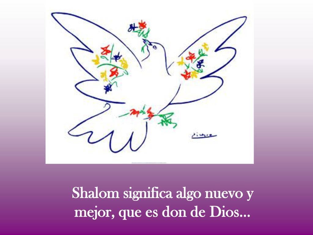 Shalom significa algo nuevo y mejor, que es don de Dios…