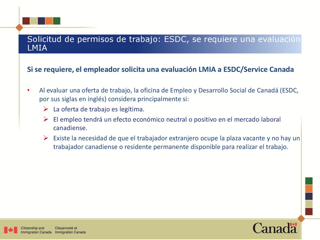 Solicitud de permisos de trabajo: ESDC, se requiere una evaluación LMIA
