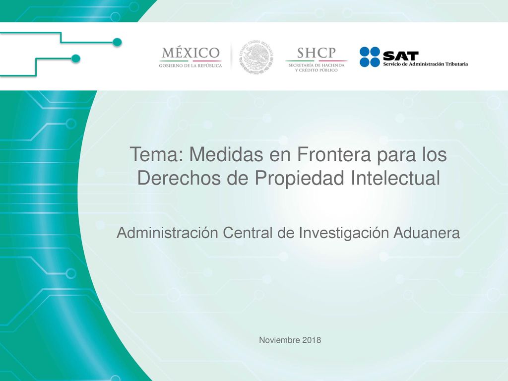 Tema: Medidas en Frontera para los Derechos de Propiedad Intelectual