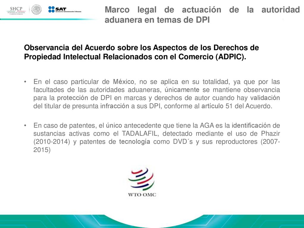 Marco legal de actuación de la autoridad aduanera en temas de DPI
