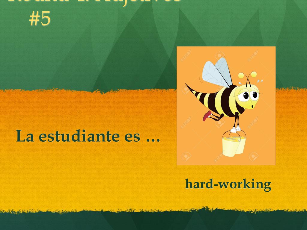 Round 4: Adjetivos #5 La estudiante es … hard-working