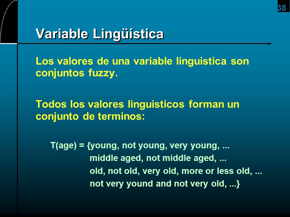 2017/4/1 Variable Lingüística. Los valores de una variable linguistica son conjuntos fuzzy.