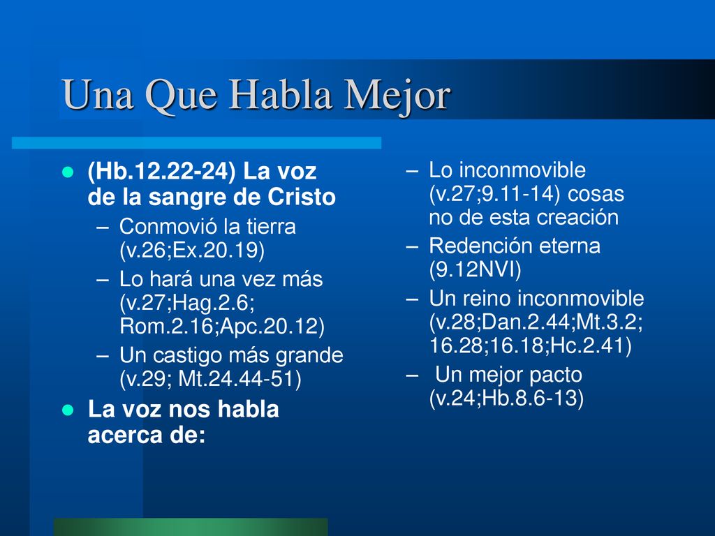 Una Que Habla Mejor (Hb ) La voz de la sangre de Cristo