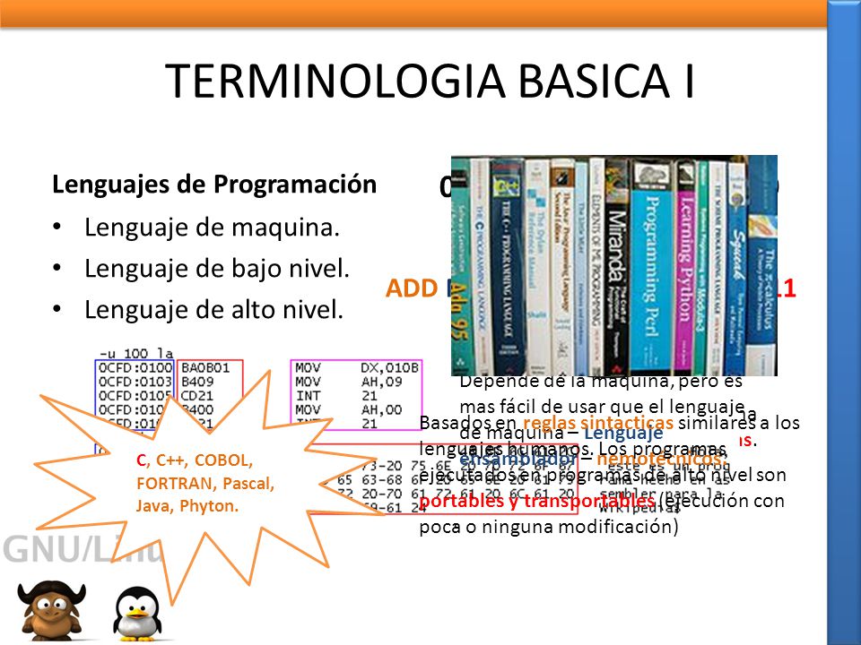 TERMINOLOGIA BASICA I Lenguajes de Programación