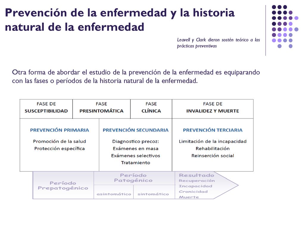 Prevención de la enfermedad y la historia natural de la enfermedad