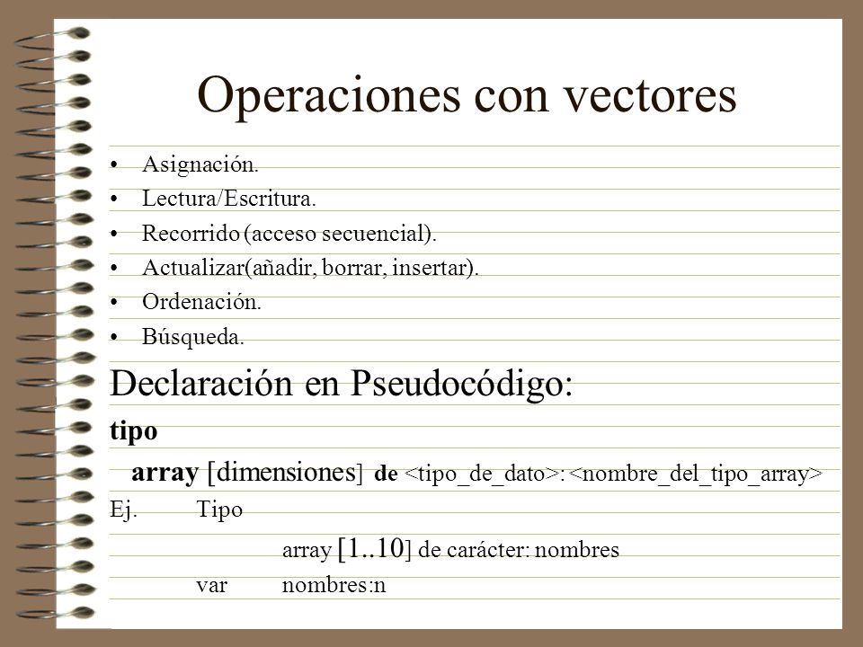 Operaciones con vectores