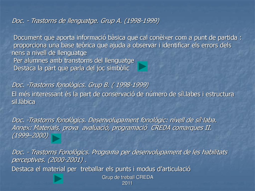 Doc. - Trastorns de llenguatge. Grup A. ( )