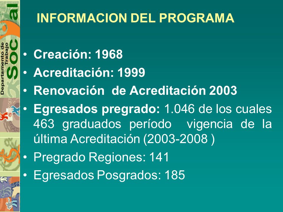 INFORMACION DEL PROGRAMA