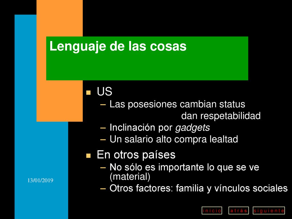 Lenguaje de las cosas US En otros países Las posesiones cambian status