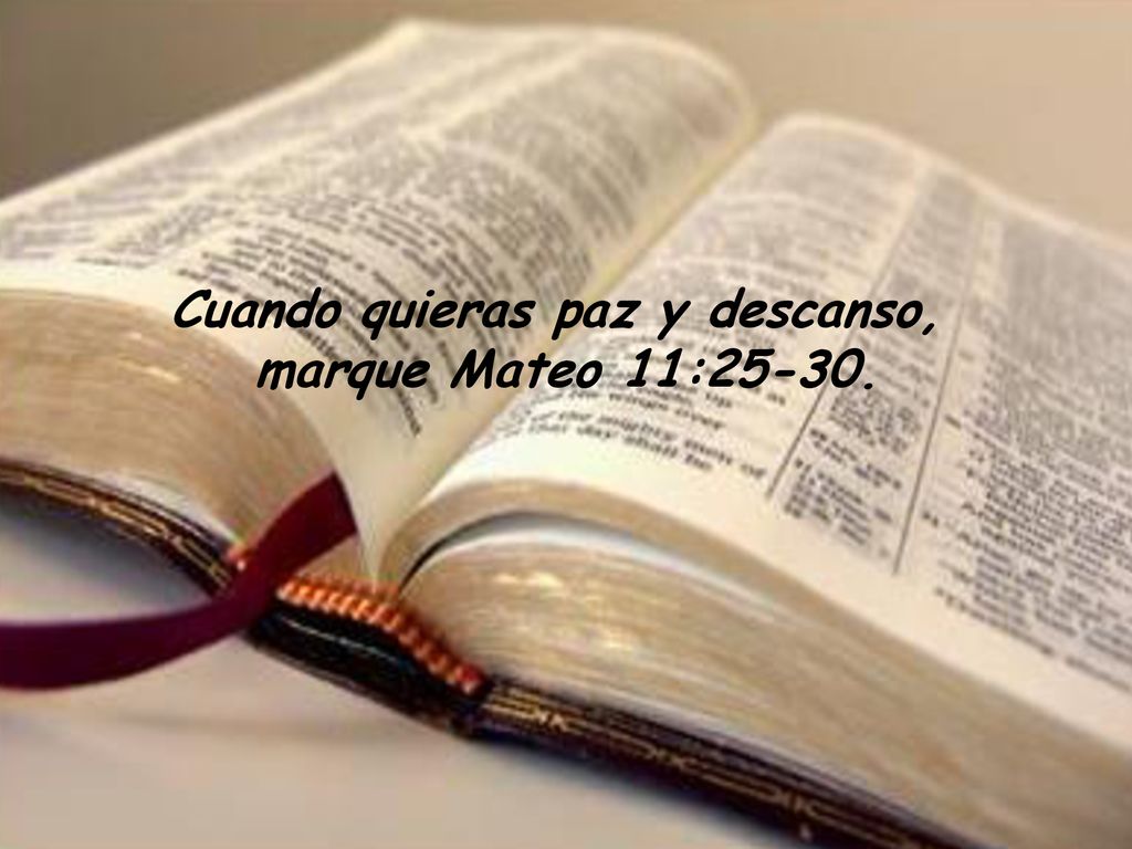 Cuando quieras paz y descanso, marque Mateo 11:25-30.