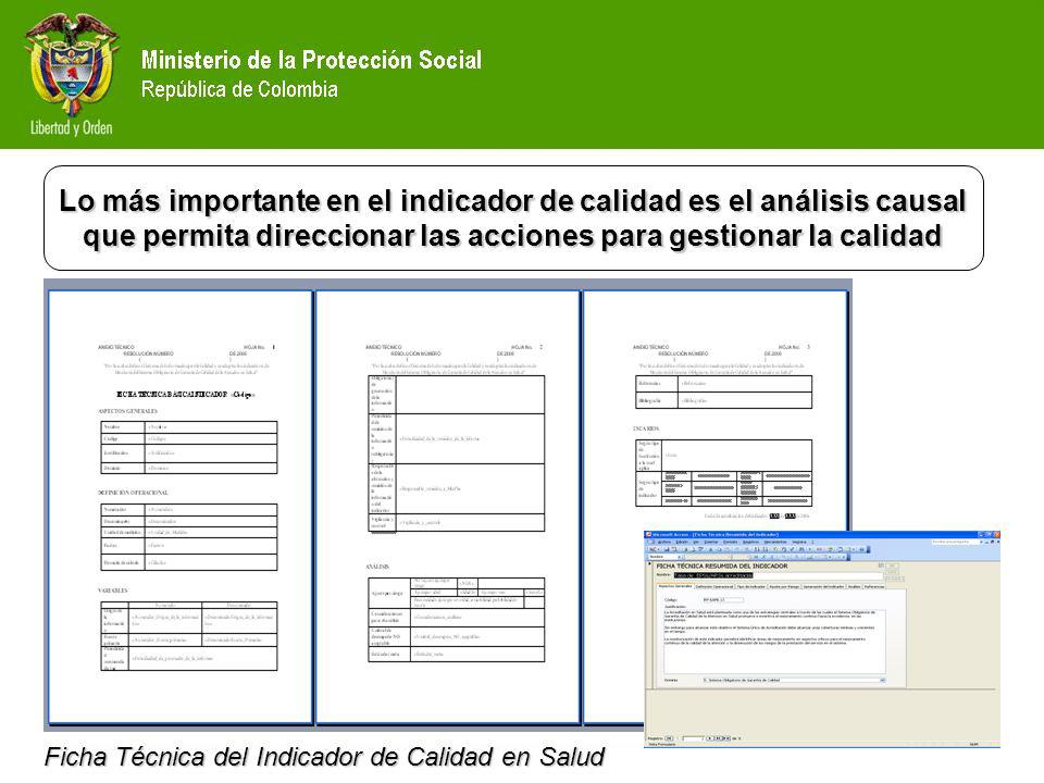 Lo más importante en el indicador de calidad es el análisis causal que permita direccionar las acciones para gestionar la calidad