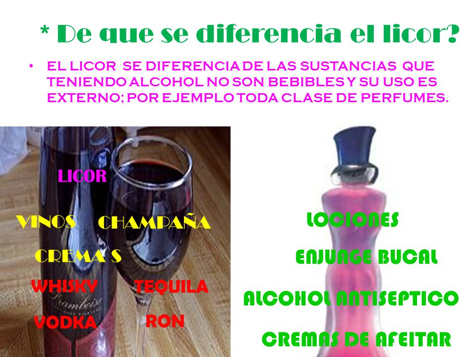 * De que se diferencia el licor