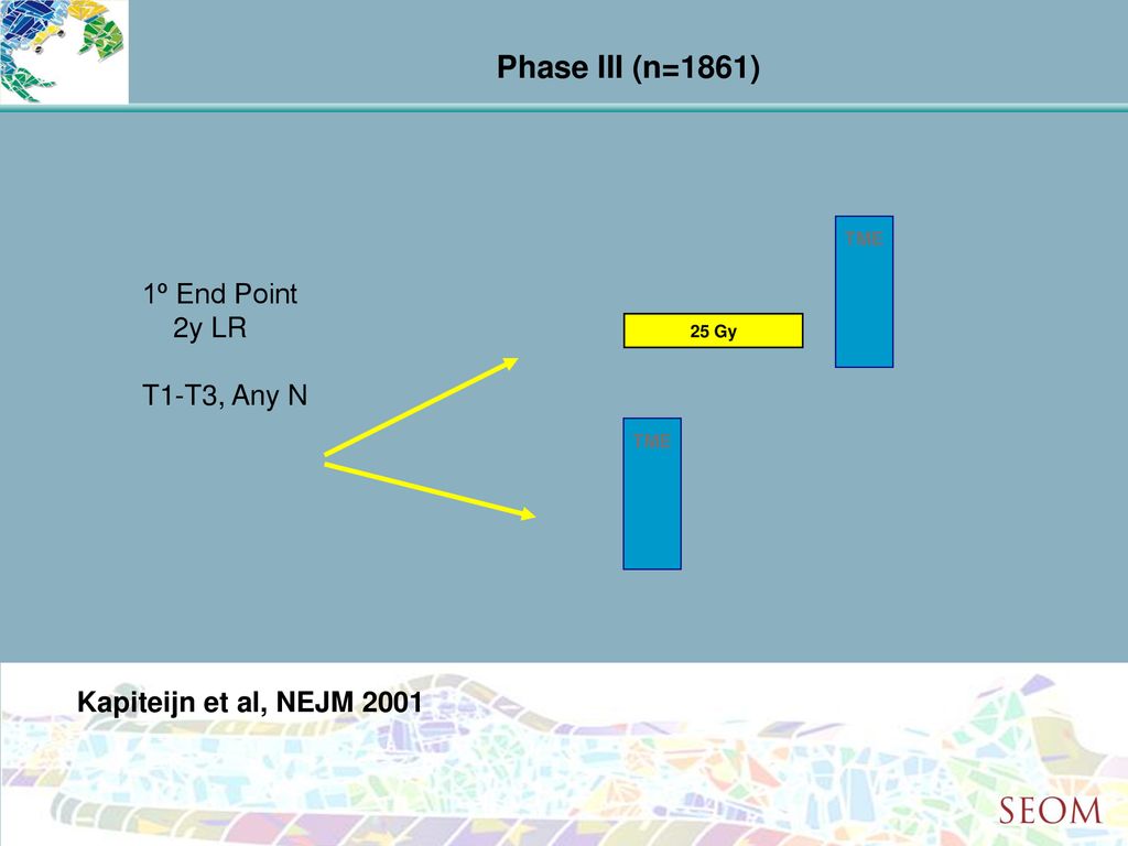 Phase III (n=1861) 1º End Point 2y LR T1-T3, Any N