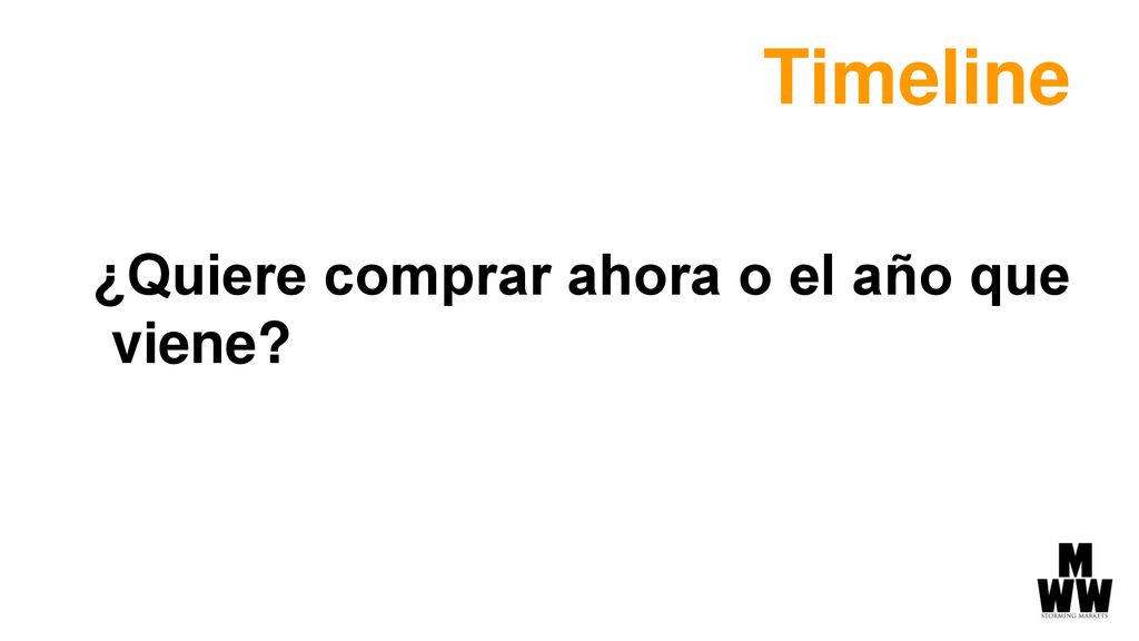 Timeline ¿Quiere comprar ahora o el año que viene