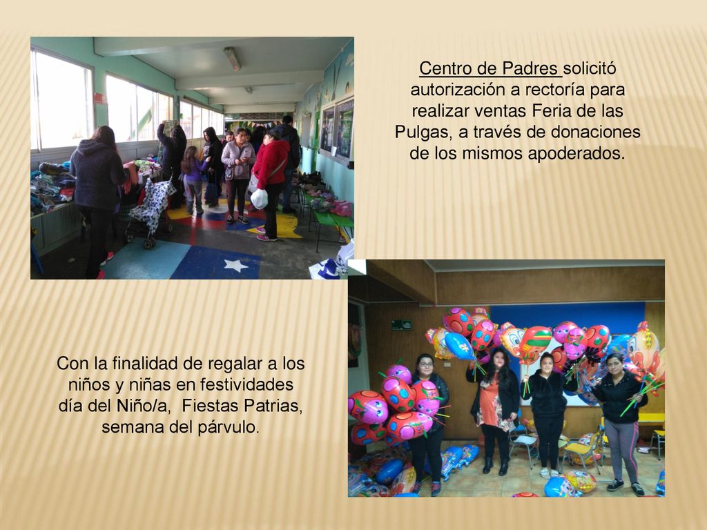 Centro de Padres solicitó autorización a rectoría para realizar ventas Feria de las Pulgas, a través de donaciones de los mismos apoderados.