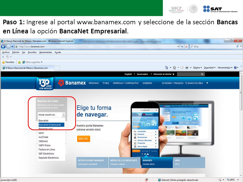 Paso 1: Ingrese al portal www. banamex
