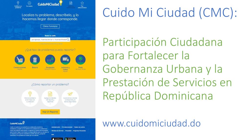 Cuido Mi Ciudad (CMC): Participación Ciudadana para Fortalecer la Gobernanza Urbana y la Prestación de Servicios en República Dominicana