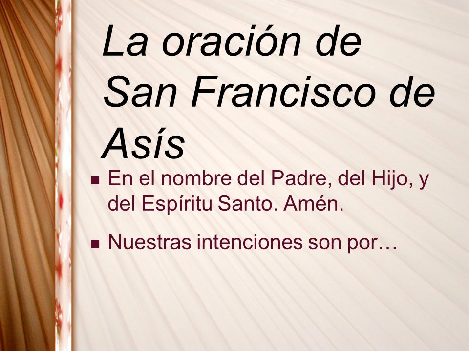 La oración de San Francisco de Asís