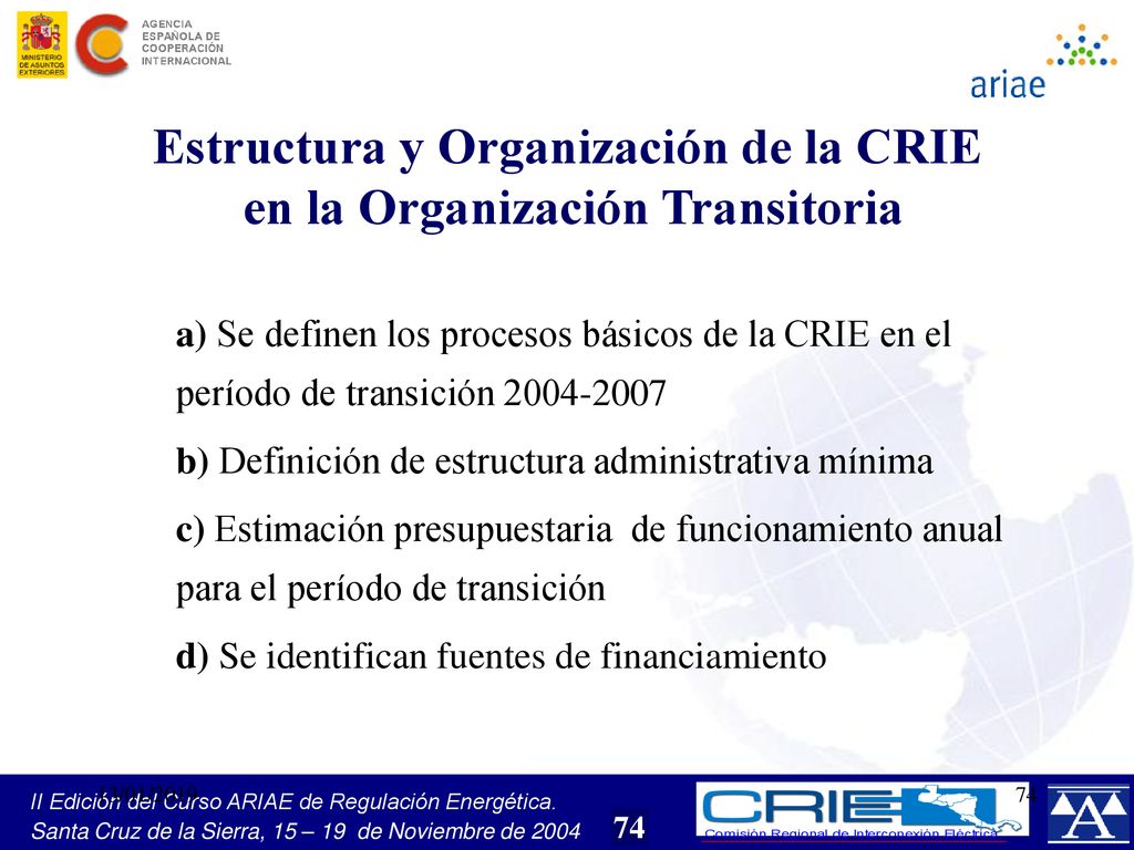 Estructura y Organización de la CRIE en la Organización Transitoria