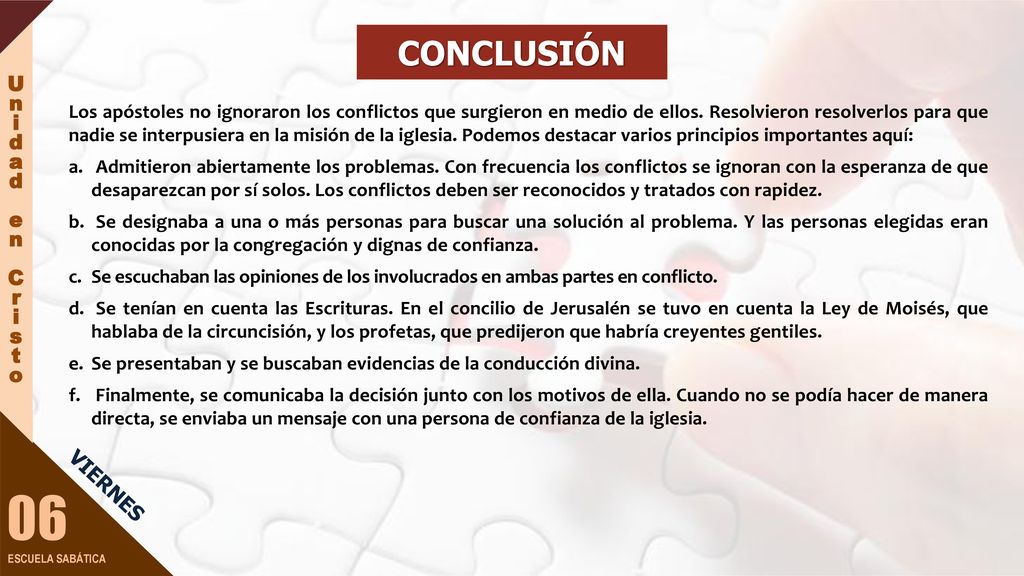 06 CONCLUSIÓN U n i d a e C r s t o VIERNES