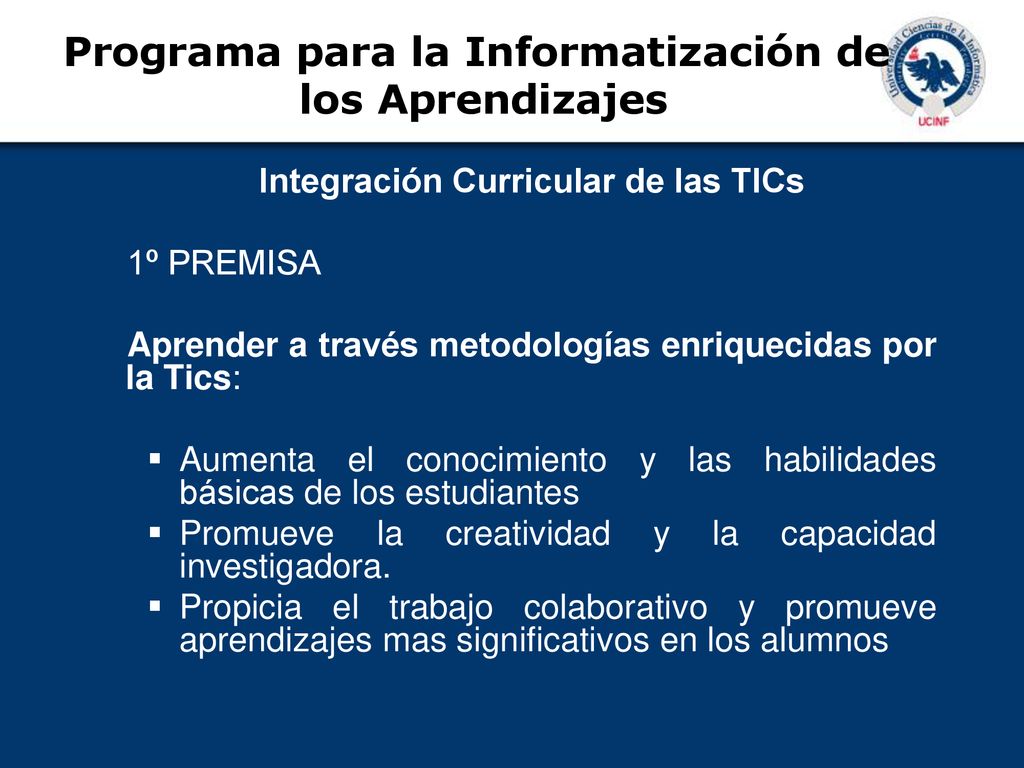 Programa para la Informatización de Integración Curricular de las TICs