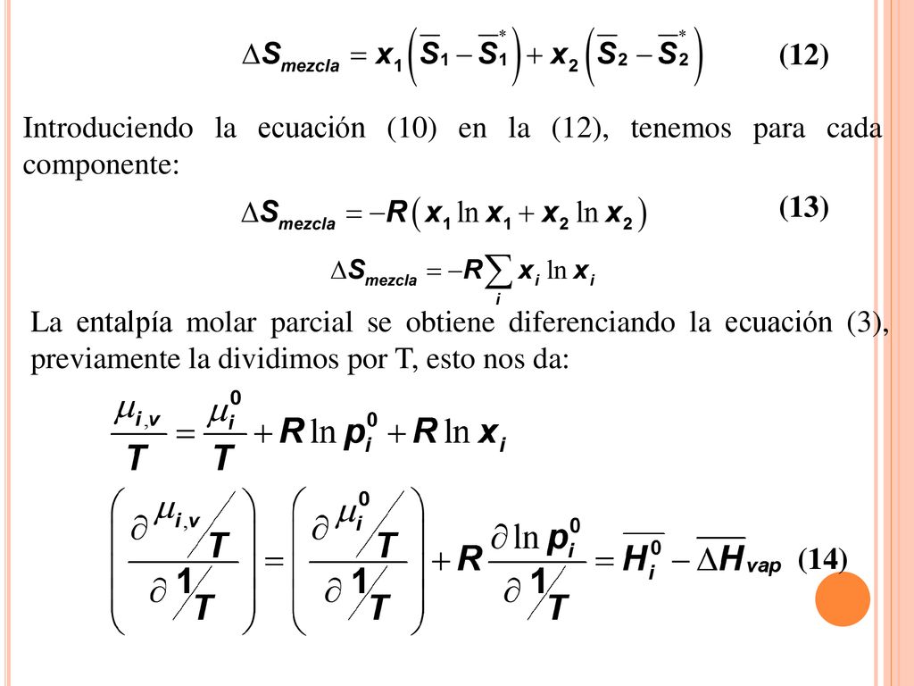 (12) Introduciendo la ecuación (10) en la (12), tenemos para cada componente: (13)