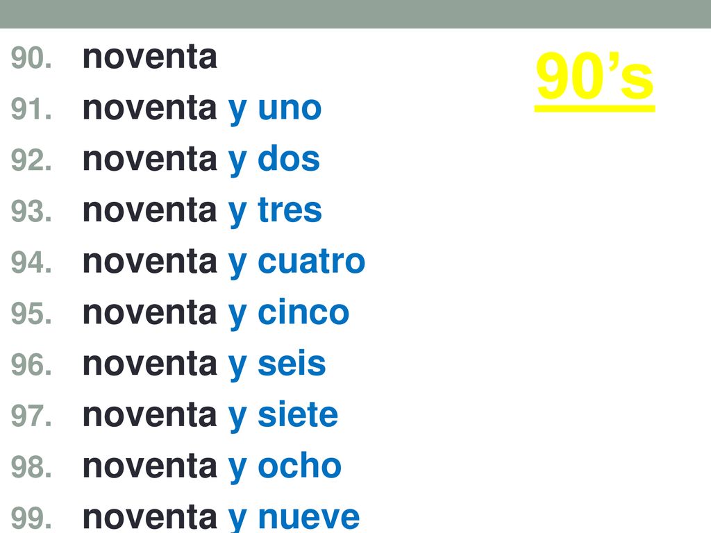 90’s noventa noventa y uno noventa y dos noventa y tres