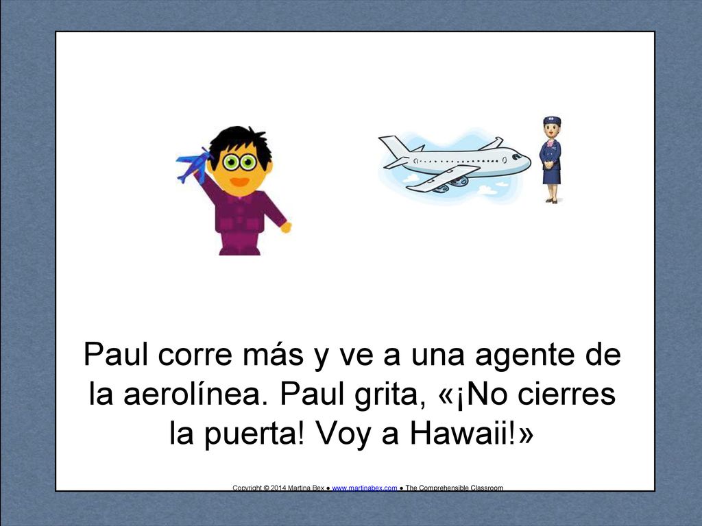 Paul corre más y ve a una agente de la aerolínea