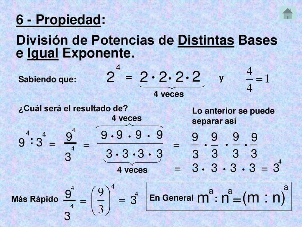 ─ ─ m n = (m : n) 6 - Propiedad:
