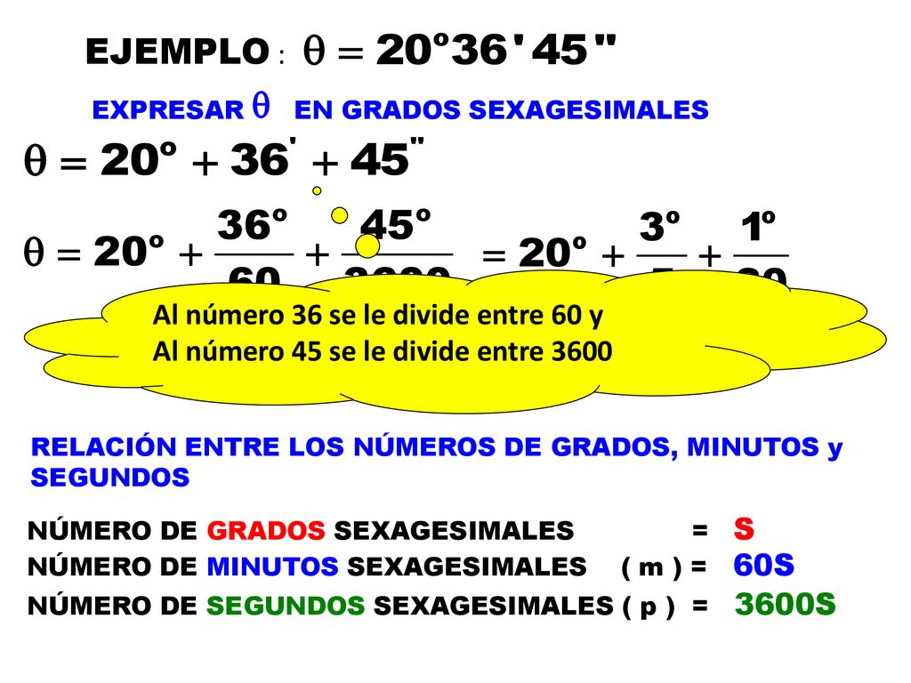 EJEMPLO : Al número 36 se le divide entre 60 y