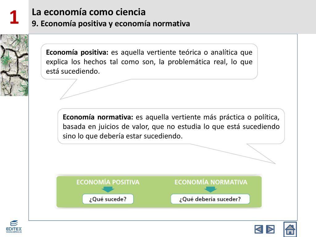 1 La economía como ciencia 9. Economía positiva y economía normativa