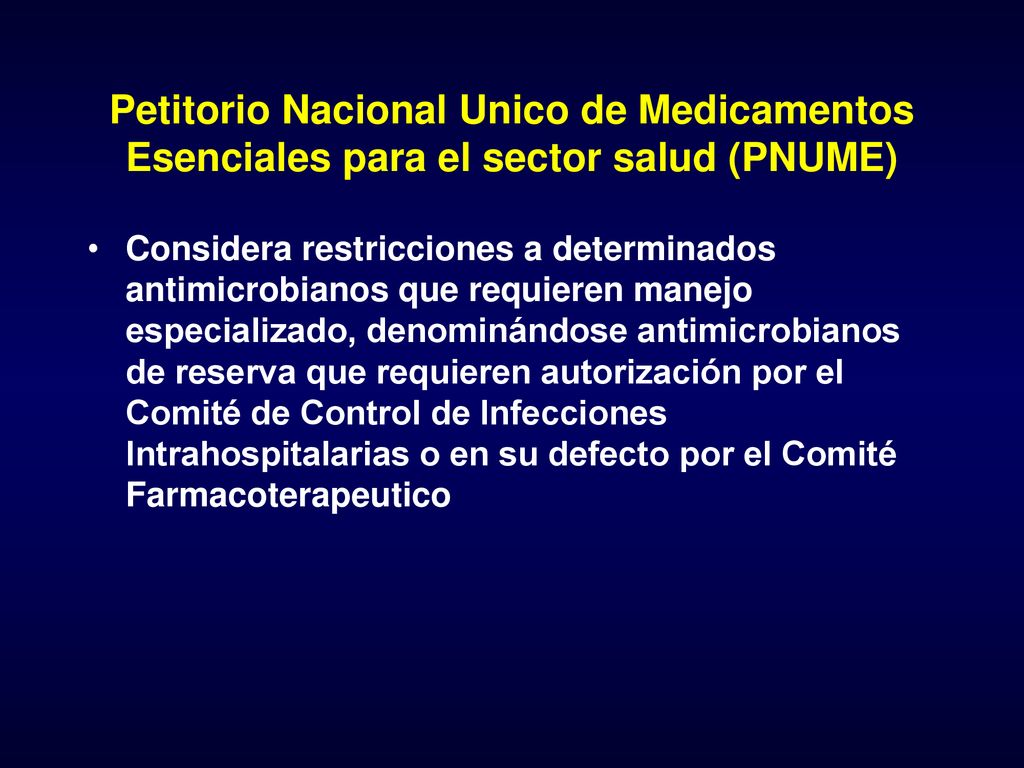 Petitorio Nacional Unico de Medicamentos Esenciales para el sector salud (PNUME)