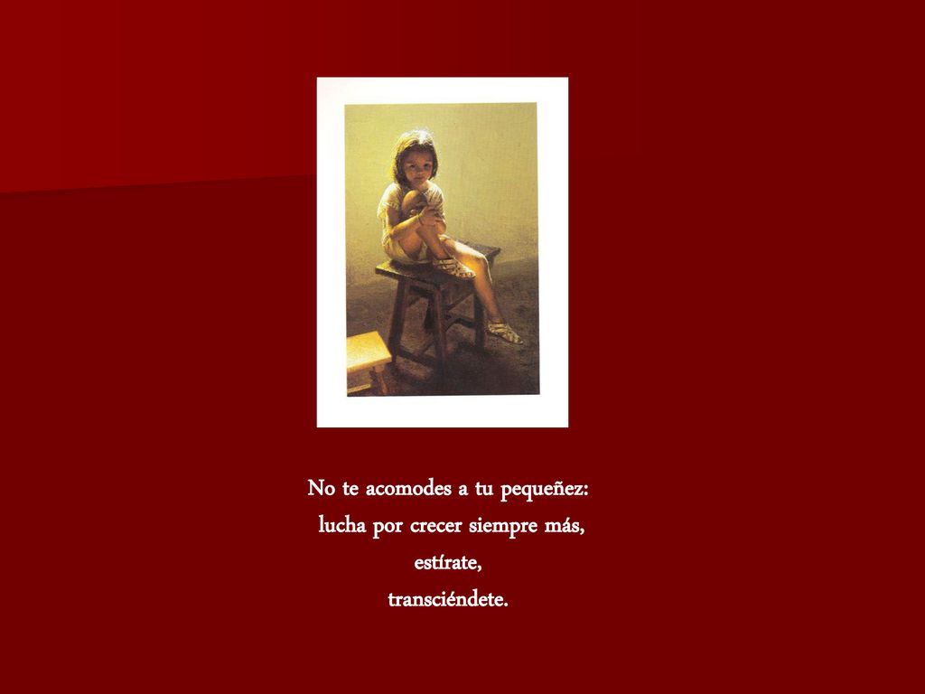 No te acomodes a tu pequeñez: lucha por crecer siempre más,